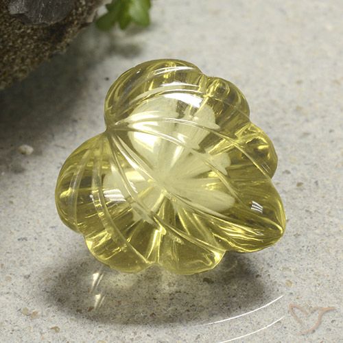 9.86ct Naturel Jaune moyen-léger Quartz, Taille Fleur, Transparent