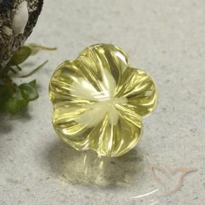Quartz Jaune moyen-léger naturelle Taille Fleur, 9.60 ct, Transparent