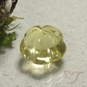 Quartz Jaune moyen-léger naturelle Taille Fleur, 9.60 ct, Transparent