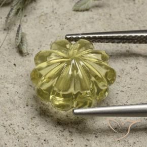 Quartz Jaune pâle naturelle Taille Fleur, 6.19 ct, Transparent