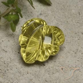 Quartz Jaune moyen-léger naturelle Taille Fleur, 7.41 ct, Transparent