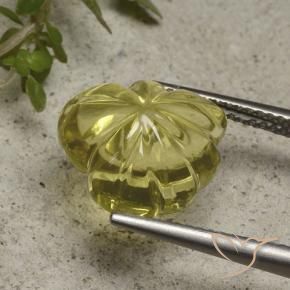 Quartz Jaune moyen-léger naturelle Taille Fleur, 7.41 ct, Transparent