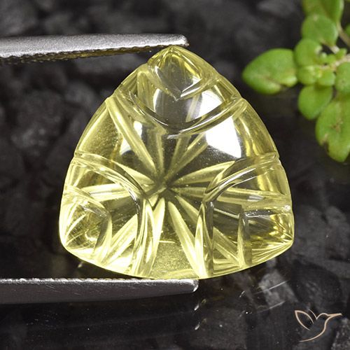 9.06ct Naturel Jaune clair Quartz, Trillion, Transparent, Photo A
