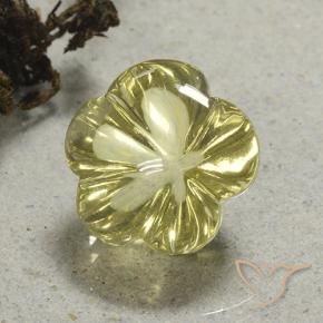 Quartz Jaune clair naturelle Taille Fleur, 13.66 ct, Transparent
