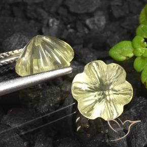 Shop natural 5.15ct Jaune citron Quartz gems, Taille Fleur, from Brésil at GemSelect. In stock, global shipping!
