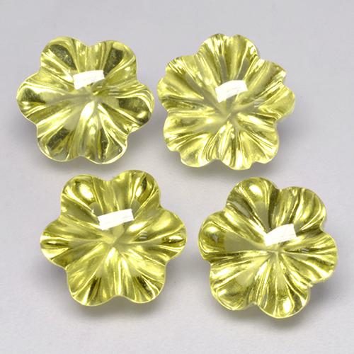 15.85ctw Naturel Jaune verdâtre Quartz, Taille Fleur, Transparent