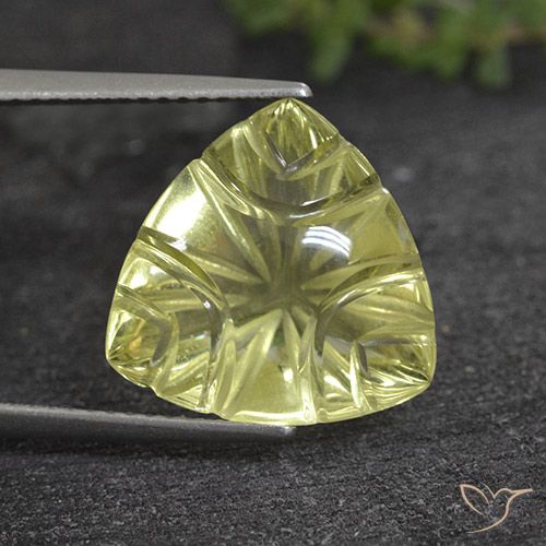 6.90ct Naturel Jaune clair Quartz, Trillion, Transparent