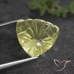 Quartz Jaune clair naturelle Trillion, 6.90 ct, Transparent
