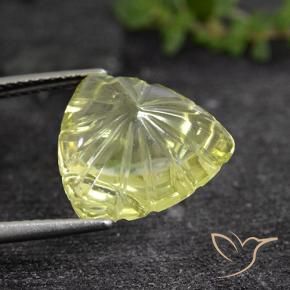 Quartz Jaune clair naturelle Trillion, 6.90 ct, Transparent