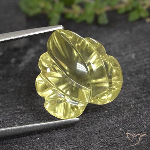 6.61ct Naturel Jaune moyen Quartz, Taille Fleur, Transparent