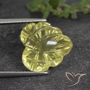 Quartz Jaune moyen naturelle Taille Fleur, 6.61 ct, Transparent