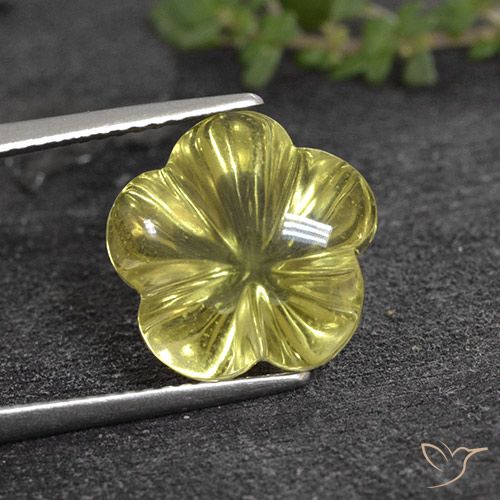 8.05ct Naturel Jaune moyen Quartz, Taille Fleur, Transparent