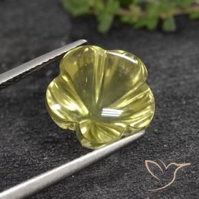 Quartz Jaune moyen naturelle Taille Fleur, 8.05 ct, Transparent