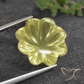 Quartz Jaune ananas léger naturelle Taille Fleur, 9.33 ct, Transparent