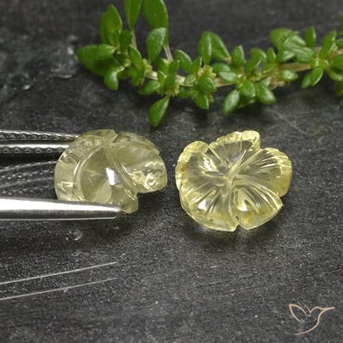 Shop natural 4.28ct Jaune pâle Quartz gems, Taille Fleur, from Brésil at GemSelect. In stock, global shipping!