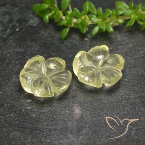 Shop natural 3.99ct Jaune pâle Quartz gems, Taille Fleur, from Brésil at GemSelect. In stock, global shipping!