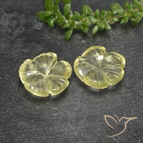 Shop natural 5.52ct Jaune pâle Quartz gems, Taille Fleur, from Brésil at GemSelect. In stock, global shipping!