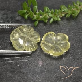 Shop natural 5.52ct Jaune pâle Quartz gems, Taille Fleur, from Brésil at GemSelect. In stock, global shipping!