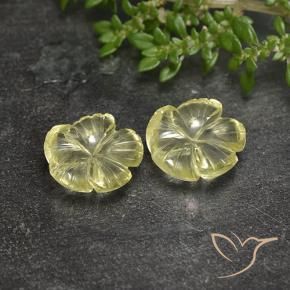 Shop natural 6.48ct Jaune crème pâle Quartz gems, Taille Fleur, from Brésil at GemSelect. In stock, global shipping!