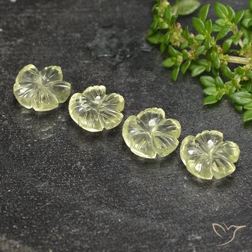 6.88ctw Naturel Jaune clair Quartz, Taille Fleur, Transparent