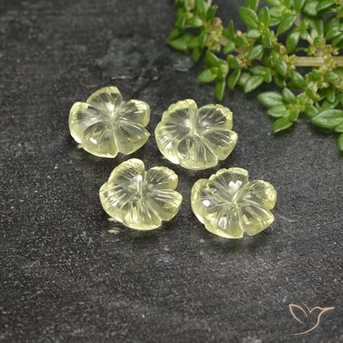 Shop natural 6.88ct Jaune clair Quartz gems, Taille Fleur, from Brésil at GemSelect. In stock, global shipping!