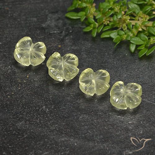4.98ctw Naturel Jaune clair Quartz, Taille Fleur, Transparent