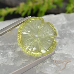 Quartz Jaune citron naturelle Taille Fleur, 7.37 ct, Transparent