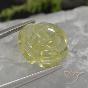 Quartz Jaune ananas léger naturelle Taille Fleur, 11.38 ct, Transparent