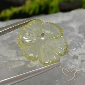 Quartz Jaune ananas léger naturelle Taille Fleur, 5.62 ct, Transparent