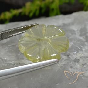 Quartz Jaune ananas léger naturelle Taille Fleur, 5.62 ct, Transparent