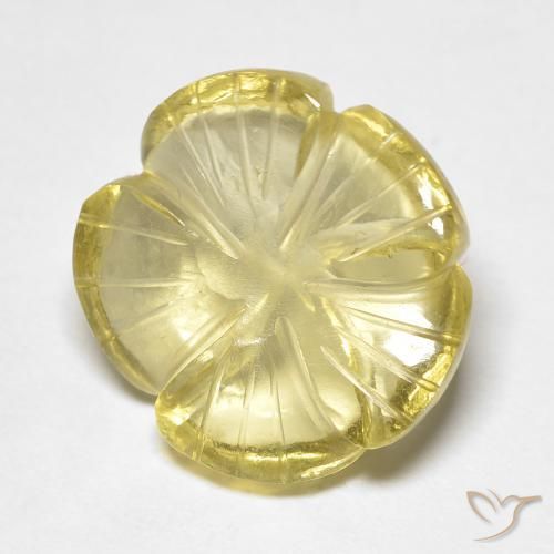 8.15ct Naturel Jaune moyen Quartz, Taille Fleur, Transparent