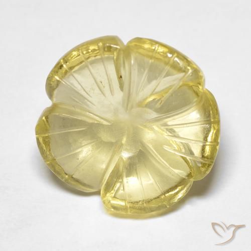 Quartz Jaune moyen naturelle Taille Fleur, 8.15 ct, Transparent