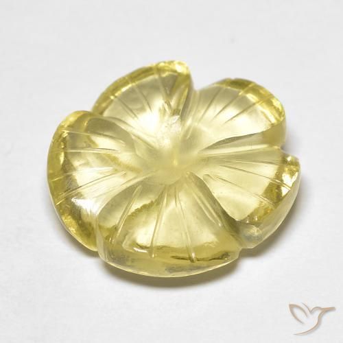 Quartz Jaune moyen naturelle Taille Fleur, 8.15 ct, Transparent