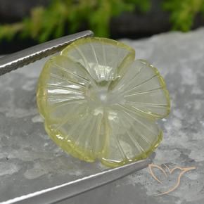 Quartz Jaune citron naturelle Taille Fleur, 7.41 ct, Transparent