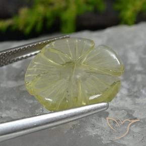 Quartz Jaune citron naturelle Taille Fleur, 7.41 ct, Transparent