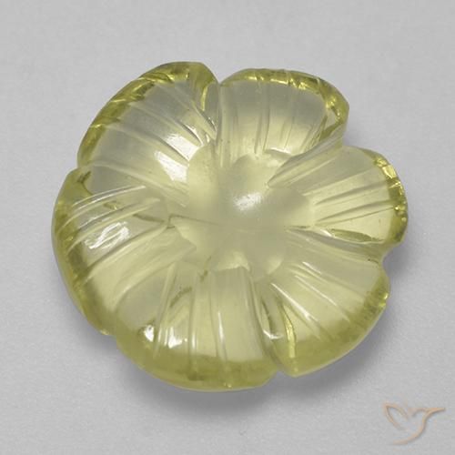 6.27ct Naturel Jaune moyen-léger Quartz, Taille Fleur, Transparent