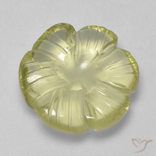 Quartz Jaune moyen-léger naturelle Taille Fleur, 6.27 ct, Transparent