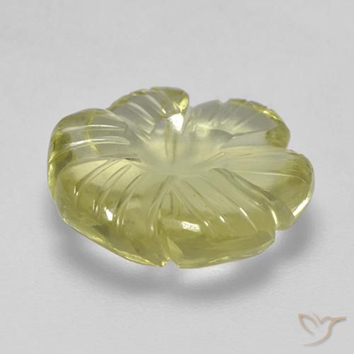 Quartz Jaune moyen-léger naturelle Taille Fleur, 6.27 ct, Transparent