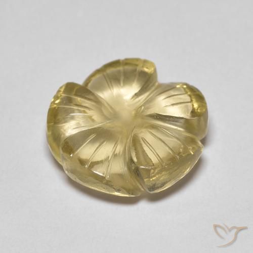 Quartz Jaune clair naturelle Taille Fleur, 5.46 ct, Transparent