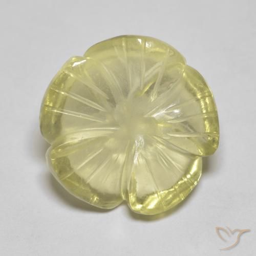 Quartz Jaune pâle naturelle Taille Fleur, 6.91 ct, Transparent