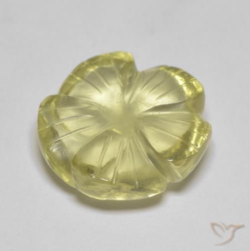 Quartz Jaune pâle naturelle Taille Fleur, 6.91 ct, Transparent