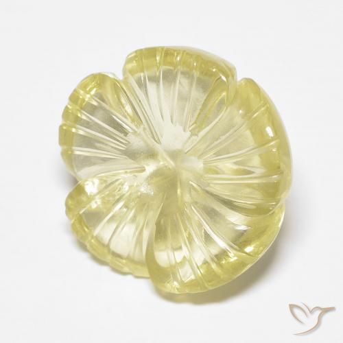 8.94ct Naturel Jaune clair Quartz, Taille Fleur, Transparent