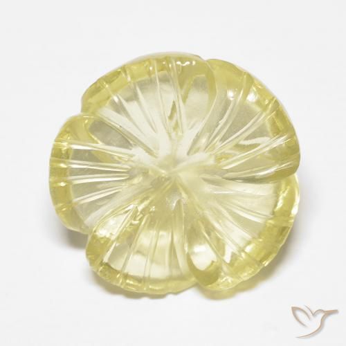 Quartz Jaune clair naturelle Taille Fleur, 8.94 ct, Transparent