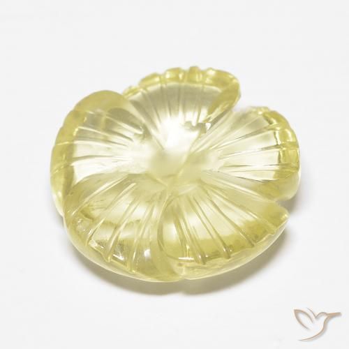 Quartz Jaune clair naturelle Taille Fleur, 8.94 ct, Transparent