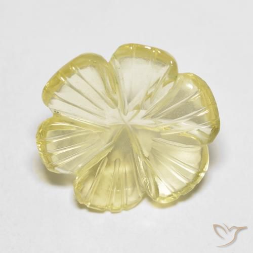 5.82ct Naturel Jaune clair Quartz, Taille Fleur, Transparent