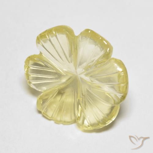 Quartz Jaune clair naturelle Taille Fleur, 5.82 ct, Transparent