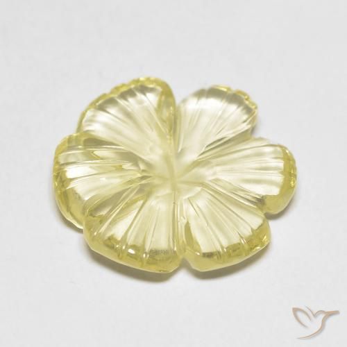 Quartz Jaune clair naturelle Taille Fleur, 5.82 ct, Transparent