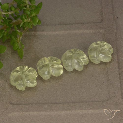 4.99ctw Naturel Jaune clair Quartz, Taille Fleur, Transparent