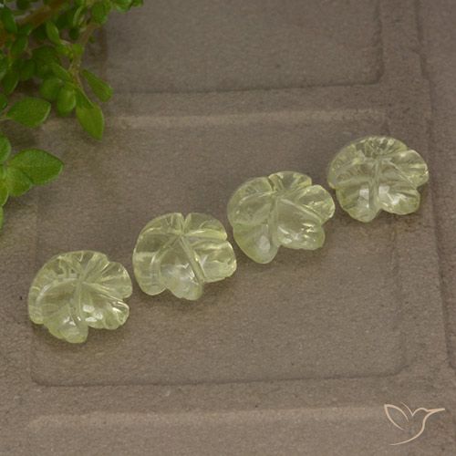 5.04ctw Naturel Jaune verdâtre clair Quartz, Taille Fleur, Transparent