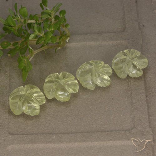 5.10ctw Naturel Jaune clair Quartz, Taille Fleur, Transparent